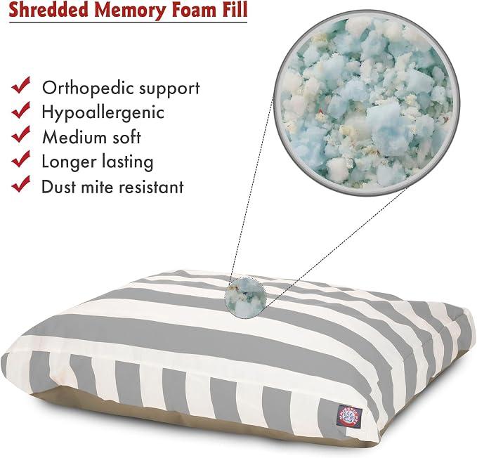 Majestic Pet Shredded Memory Foam Dog Bed Medium with Removable Washable Cover – Rectangle Orthopedic Dog Bed–Durable Dog Crate Bed-Flat Dog Bed for Senior Dogs - (35x29) M - Links - Yellow - Image 3