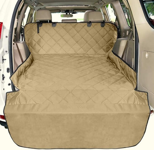 F-color SUV Cargo Liner for Dogs - Heavy Duty Cargo Cover for Mid-Size SUVs | Water Resistant, Bumper Flap, Non-Slip Mat, Car Trunk Dog Car Seat Cover Prevents Scratches Pet Hair Mud Dirt for Sedans Vans by F-color