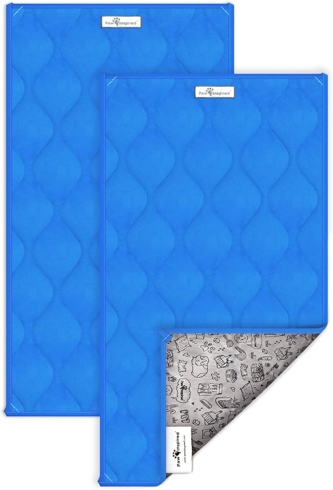 Paw Inspired Washable Fleece Guinea Pig Cage Liners, C&C 2x1, Blue | Super Absorbent Pee Pad, Bedding, Waterproof Bottom, Pet Bed Mat for Guinea Pigs, Ferrets, Rabbits, Hamsters, Small Animals by HOME