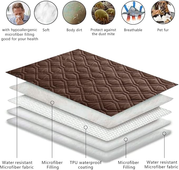 Ameritex Waterproof Dog Bed Cover Pet Blanket for Furniture Bed Couch Sofa Reversible - Image 3