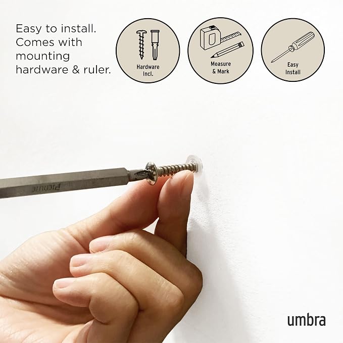 Umbra Flip 5 Wall Mounted Hook | Real wood and steel build, retractable hooks fold flat, holds coats bags and scarves, easy install - Image 6
