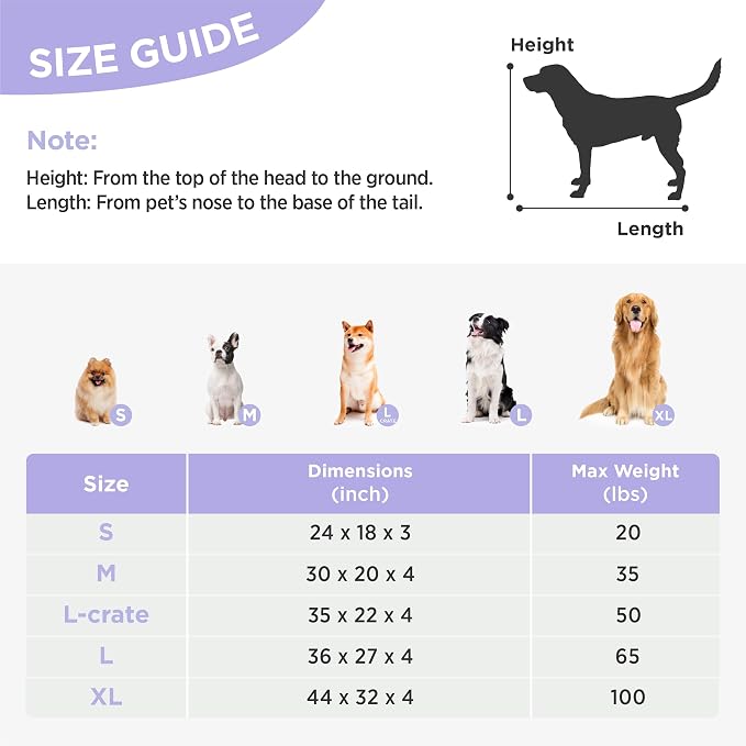 LE SURE Cute Orthopedic Dog Bed for Extra Large Dogs, XL Waterproof Chic Flat Pet Beds with Removable Washable Cover, Fuzzy Thick Egg Crate Foam Pet Mat for Indoor Use (44" x 32", Cream) - Image 5