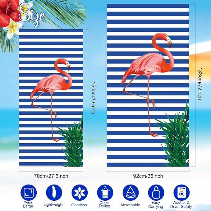 Redbaker 16 Packs 59 x 28 inches Oversized Mixed Style Beach Towel Bulk Extra Large Pool Towels Set Microfiber Quick Dry Swim Towel Blanket for Women Men Adult Bath Travel(Fresh Colors) - Image 2