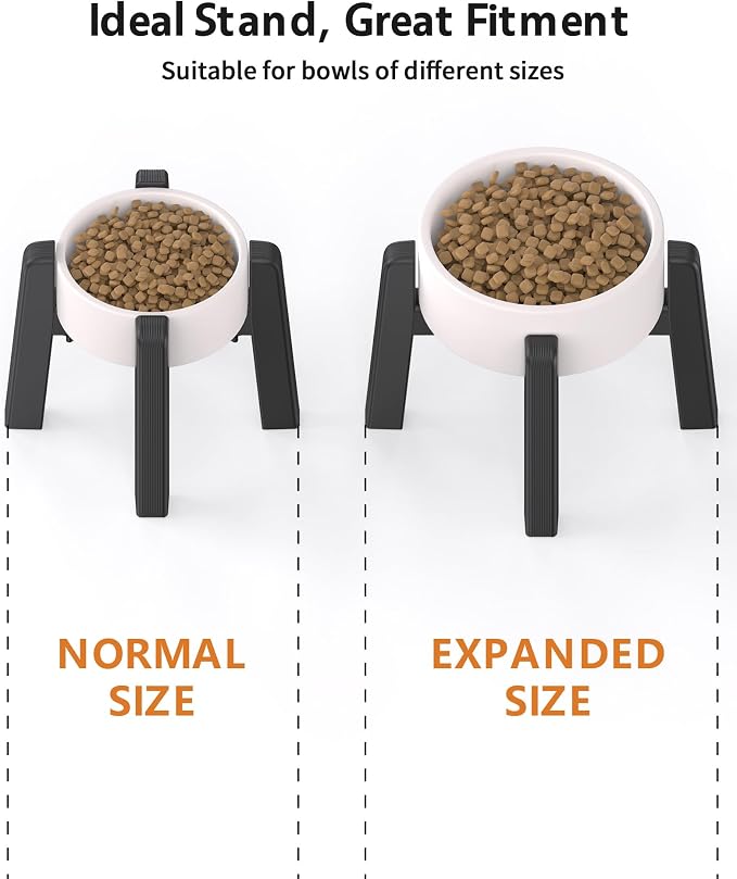 CZPET Dog Bowl Stand with Adjustable Width [Stand Only] | Elevated Pet Water & Food Bowl for Medium Dogs, Stable and Anti-Slip Raised Bowl - Image 4