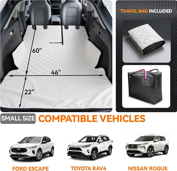 Heavy-Duty Leather SUV Cargo Liner for Fold Down Split Seats, Armrest Pass-Through Compatible, Pet-Friendly, Ideal for Dogs - Image 4