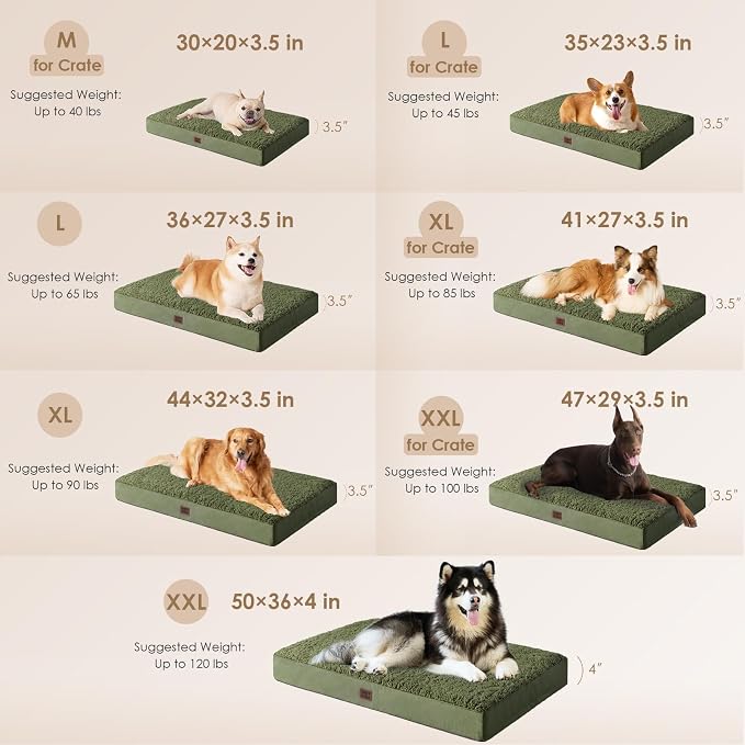 EHEYCIGA Orthopedic Dog Bed Large with Removable Washable Cover, 36x27 | Egg Crate Foam Support, Durable Oxford fabric, Non-Slip Bottom, Machine Washable, Soft Waterproof Plush Pet Bed Mat For Crate - Image 2