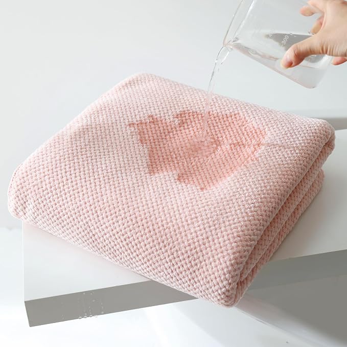 40x80 Inches Bath Sheets Towels for Adults Oversized Bath Towels Extra Large Luxury Super Soft Absorbent Quick Dry Microfiber (Pink, 2PCS) - Image 5
