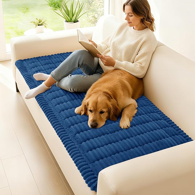 hyha Couch Cover for Dogs, Washable Non Slip Plush Flannel Sofa Protector | Thick Flannel, Silicone Anti-Slip Backing, Pet Hair & Scratch Protection, Fits Sofa & Loveseat (27.6" x 82.7") - Image 2