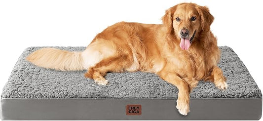 EHEYCIGA Orthopedic Dog Bed Extra Large with Removable Washable Cover, 44IN | Egg Crate Foam Support, Durable Oxford fabric, Non-Slip Bottom, Machine Washable, Soft Waterproof Plush Pet Bed Mat For Crate by EHEYCIGA