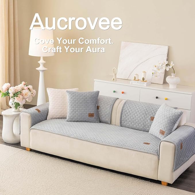 Washable Velvet Dog Couch Cover, Plush Pet Sofa Furniture Protector for 2-3 Cushion Couch, Non-Slip Washable Cover for Dogs(1PC/27.6"x94.5",Light Grey) - Image 3