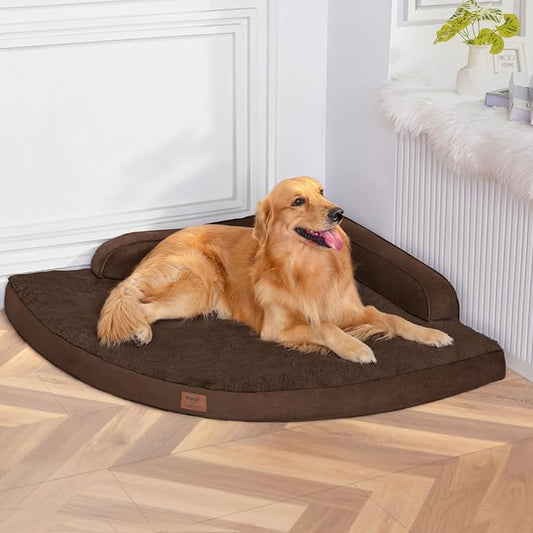 MEKIY Orthopedic Waterproof Dog Bed with Sides for Extra Large Sizes Dogs | Egg Crate Foam, Waterproof Liner, Anti-Slip Bottom, Space-Saving, Perfect for Corners and Sofa Edges, 40 x 40 Inch by Mekiy