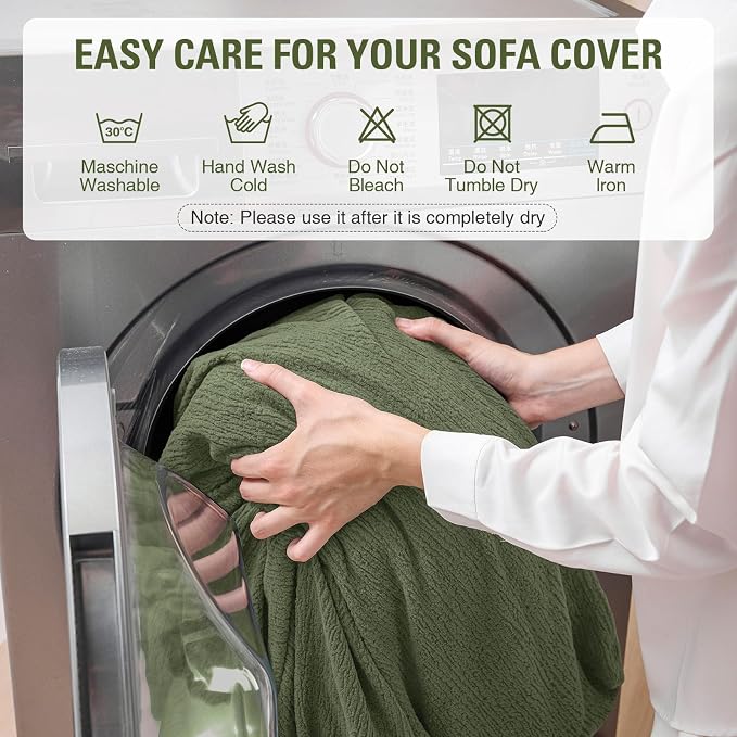 Couch Cushion Covers Sectional Couch Covers Stretch Washable Soft Seat Cushion Covers Furniture Protector Sofa Slipcovers for Pets(Green,1 Piece Seat Cover or Back Covers) - Image 7