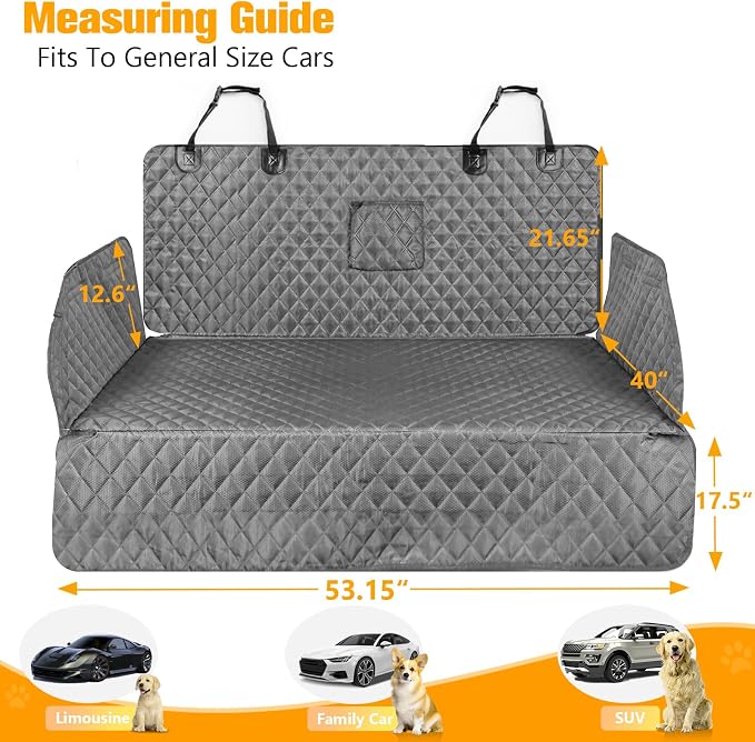 PETICON SUV Cargo Liner for Dogs, Trunk Cover with Bumper Flap Protector | Waterproof Pet Cargo Cover with Side Flaps, Dog Car Seat Cover with Non-Slip Mat, Prevents Scratches, Pet Hair, Mud, and Dirt - Image 3