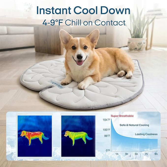 Dog Cooling Mat Washable Pet Cooling Mat, Self Cooling Mat for Dogs Large | 47" x 45", Thick Portable Foldable Cooling Pad for Indoor Outdoor, Crate, Travel, Camping and Beach - Image 2
