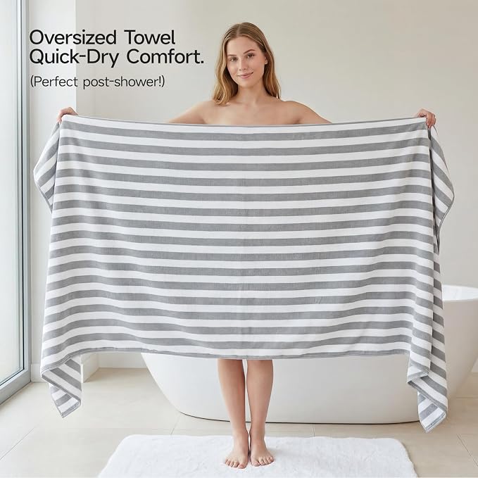 REDKISS Ultra Soft Bath Towel Sets 6-Piece 35"x70" | 100% Microfiber, Highly Absorbent & Quick Dry | Grey Towels for Bathroom, Spa, Gym | 2 Bath, 2 Hand, 2 Washcloths - Image 7