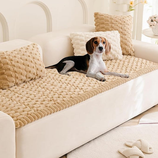 Tiwwie Couch Cover for Dogs Fuzzy Sofa Covers for Pet, Non Slip Sofas Pad | Dog Cover for Couch with Grip Backing, Pet-Friendly Washable Sofa Slipcover Cushion Protector, Pet Dogs Mat by TIWWIE