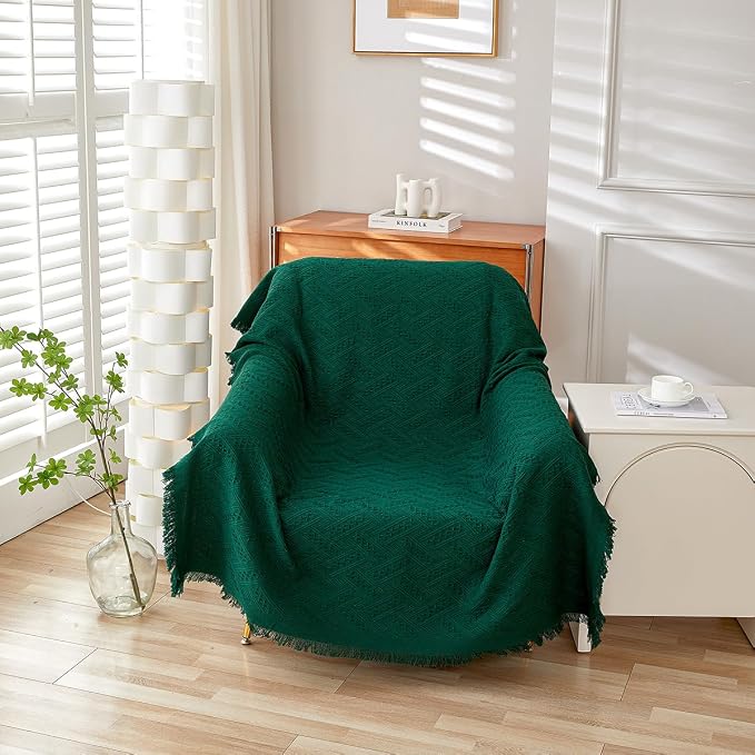 AIVIA Slipper Chair Table Cover Sheet, Reversible Tablecloth Throw Cushion Covers for Single Seat Recliner Armchair Ottomans Spread Furniture Decorations Protector Slipcover Blackish Green by AIVIAChairCouchSofaCoverThrowBlanket