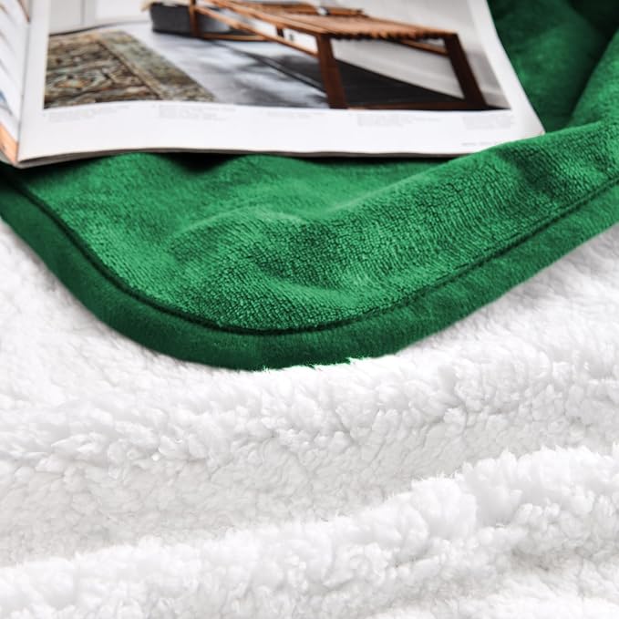 Waterproof Blanket for Bed Couch Sofa, Soft Liquid Pee Proof Pet Blanket for Dog Puppy Cat, Reversible Sherpa Fleece Furniture Protector (Green, 60x80 inches) - Image 6