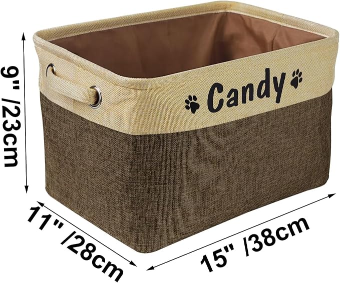 PET ARTIST Collapsible Dog Toy Storage Basket Bin with Personalized Pet's Name - Rectangular Box Chest Organizer for Clothing, Apparel & Accessories - Image 6
