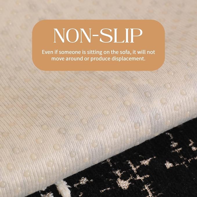 Waterproof Couch Cover for Dogs Washable,Chenille Pet Couch Covers for Sofa,Non-Slip Couch Covers for 3 Cushion Couch Sofa Pet Friendly (Black, 36x62（1pc）) - Image 5