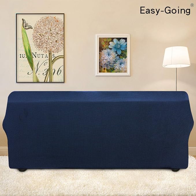 Easy-Going Stretch Oversized Sofa Couch Slipcover Washable Navy | 1-Piece Extra large Sofa Cover Furniture Protector Couch Soft with Bottom for Kids, Polyester Spandex Jacquard - Image 3