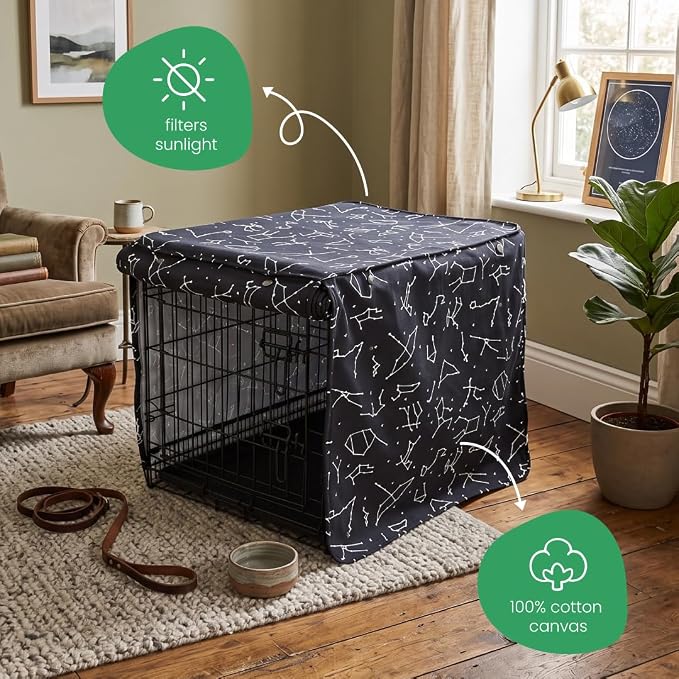 Molly Mutt Rocketman Dog Crate Cover, 100% Cotton Canvas Cover with 2 Roll-Up Panels, Ideal for Dog or Cat Crate, Durable, Washable, and Free of Harmful Chemicals, 30" x 21" x 24" - Image 4