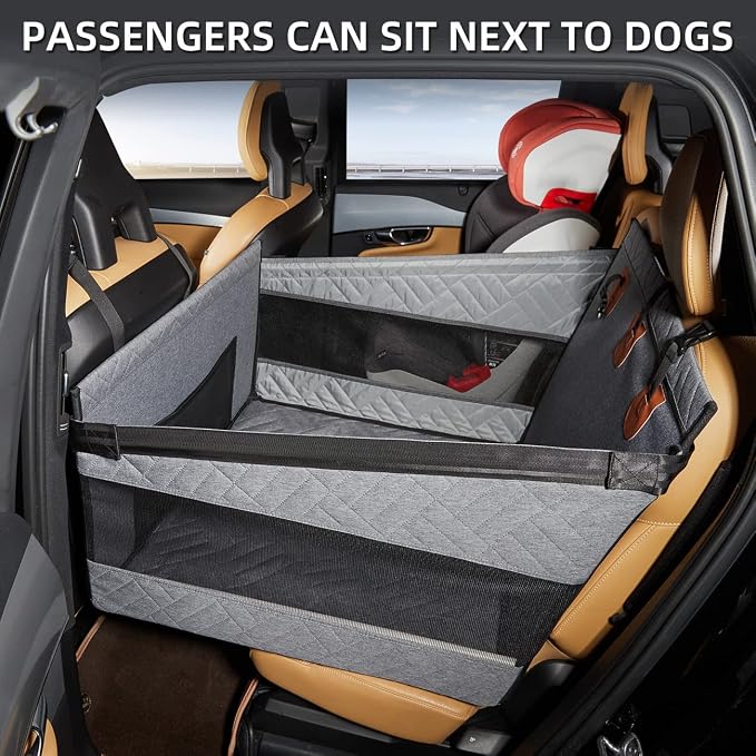 TKYZ Large Dog Car Seat,Back Seat Extender for Dogs,Hard Bottom Seat Cover - Image 3