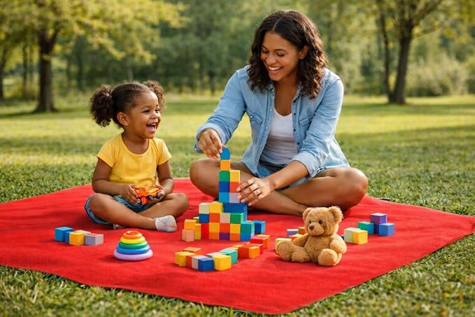 The Original Good-Time Red/Gray Waterproof Blanket MidSize 60x40 | 100% Leakproof for Messy Moments, Pets and Spills, Machine Wash & Dry - Image 6