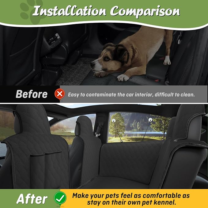 Shademax Custom for 2021-2025 2026 Nissan Rouge Rear Seat Pet Cover Rouge Accessories Car Dog Seat Cover for Back Seat Pet Mat Waterproof Scratchproof Hammock with Mesh Window & Headrest Protector - Image 5