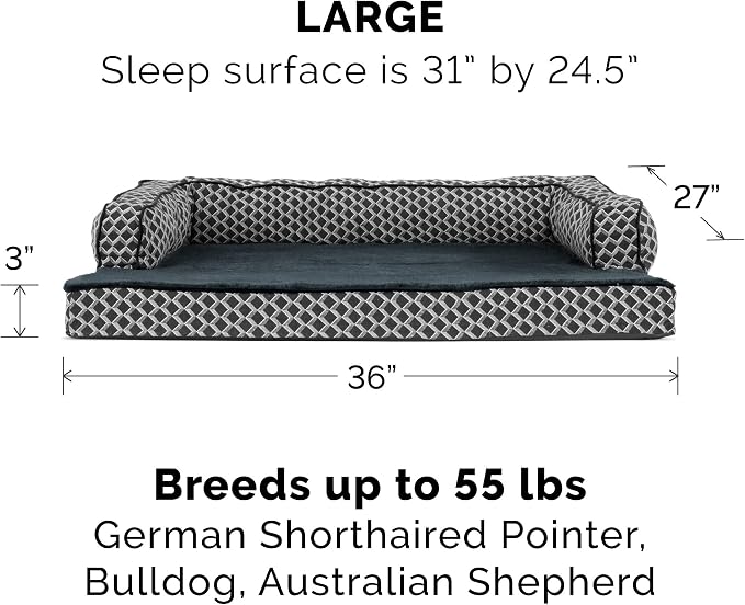 Furhaven Replacement Dog Bed Cover Comfy Couch Plush & Décor Sofa-Style, Machine Washable - Diamond Gray, Large - Image 3