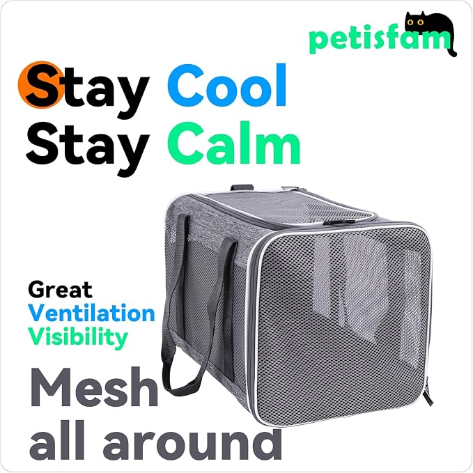 Soft Pet Carrier Bag for Cats and Puppy Under 20 lbs. Sturdy, Safe, Comfortable and Lightweight - Image 7