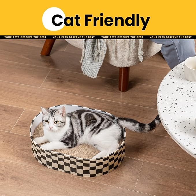 Conlun Cat Scratcher Box with 4 Cat Scratching Board Reversible Scratch Pad, Heavy Duty Corrugated Cardboard Pet Bed Lounger Kitty Scratchers for Indoor, Protects Furniture,Kittens Gifts-Large - Image 6