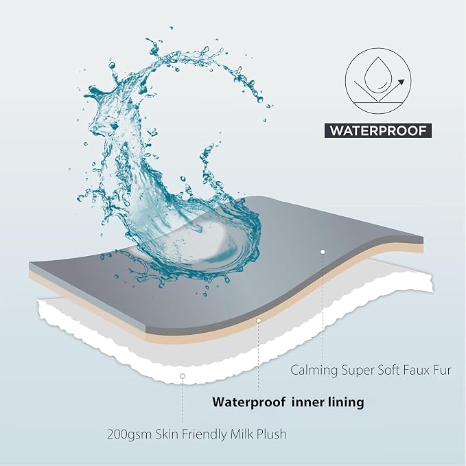 Waterproof Pet Blanket for Large Dogs & Cats - Reversible Calming Plush, Washable Furniture Cover for Couch, Bed, Car Seat, Blocks Leaks, Stains & Pet Fur (Cream, 30"x40") - Image 4
