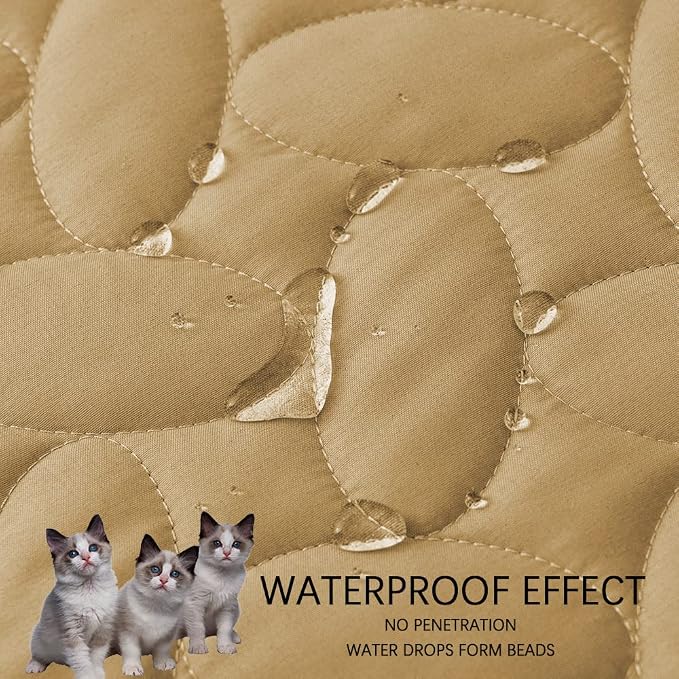 Ameritex Waterproof Pet Bed Cover Anti-Slip Dog Bed Blanket for Sofa and Furniture Waterproof New Pattern Design (Sand, 30x80 Inch (Pack of 1)) - Image 3