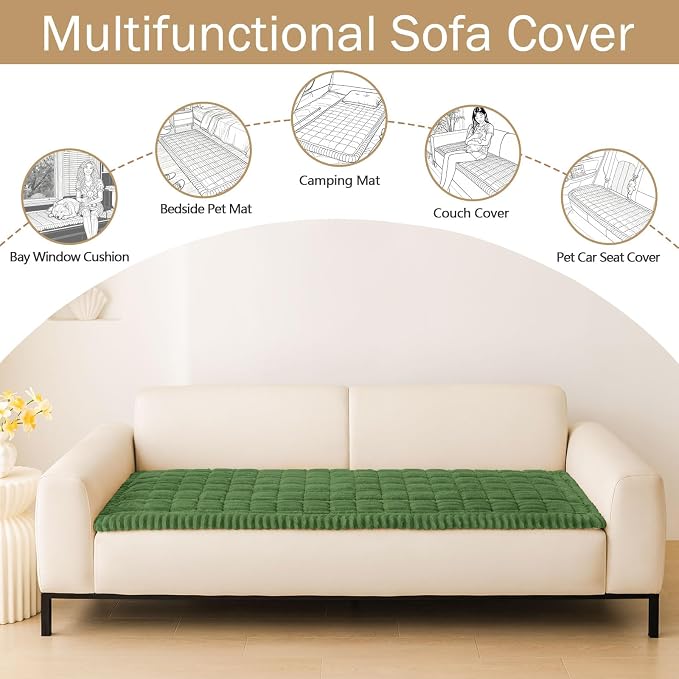 hyha Couch Cover for Dogs, Washable Non Slip Plush Flannel Sofa Protector | Thick Flannel, Silicone Anti-Slip Backing, Pet Hair & Scratch Protection, Fits Sofa & Loveseat (2 Pack 20" x 24") - Image 3