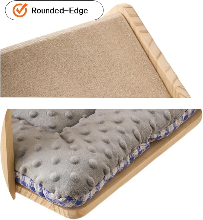 SHENGOCASE Natural Wood Cat Wall Shelves Bed, 2-Pack, Wall-Mounted Box Condo House Perch, Cat Condo Furniture with Washable Pillow Cushions - Image 6