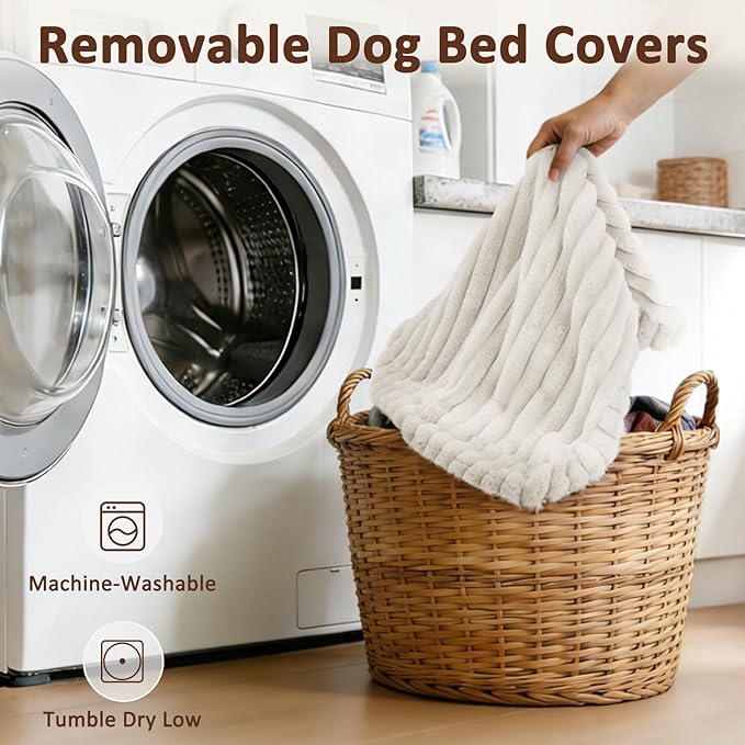 Dog Bed Medium Size Dog, Flat Pet Beds with Removable Washable Cover, Pet Mat Cute Crate Bed Thick Shredded Chopped Crate Foam & Anti Slip Bottom for Indoor - Image 5