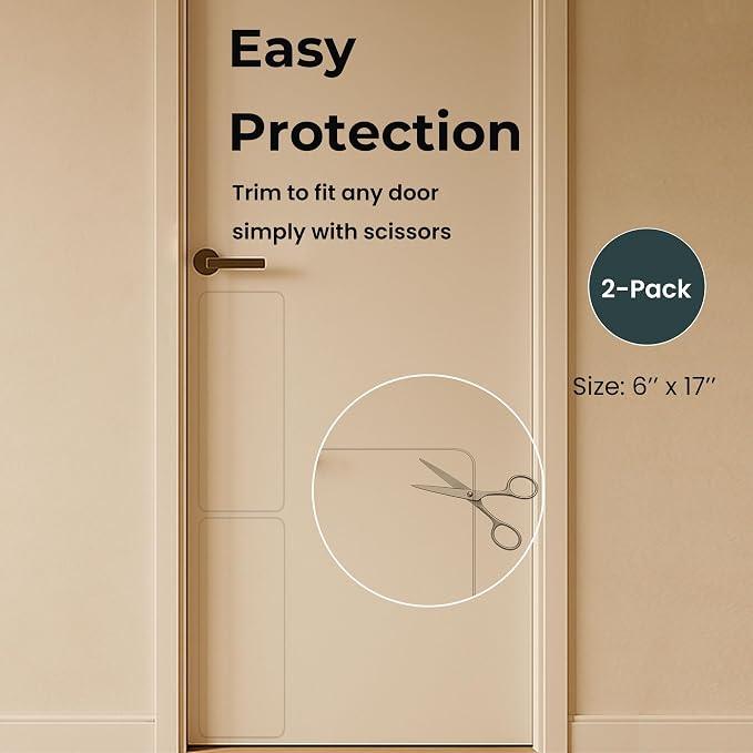 Dog Door Scratch Protector 2-Pack 6 x 17 Clear Anti-Scratch Door Guard for Dogs & Cats, Heavy Duty PVC Pet Door Shield, Custom Cut Claw Protection for Interior Exterior Doors Frames & Trim - Image 3