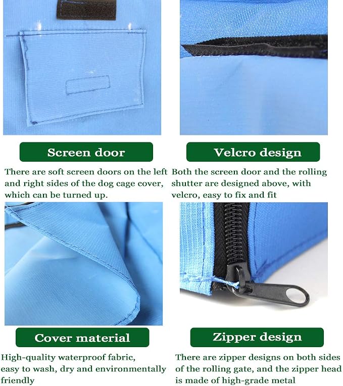 Dog Crate Cover for Wire Crates,Fits Most Dog Crates,Windproof Water-Resistant Oxford Pet Kennel Covers, Provided for Wire Crate Indoor Outdoor Protection,Easy to Put On, Take Off - Image 2