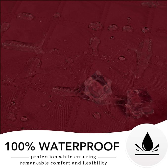 Easy-Going 100% Waterproof Dog Bed Cover, Non-Slip Pet Blanket for Furniture, Washable Couch Cover, Repleasement Sofa Cover (86X82 in,Christmas Red) - Image 5