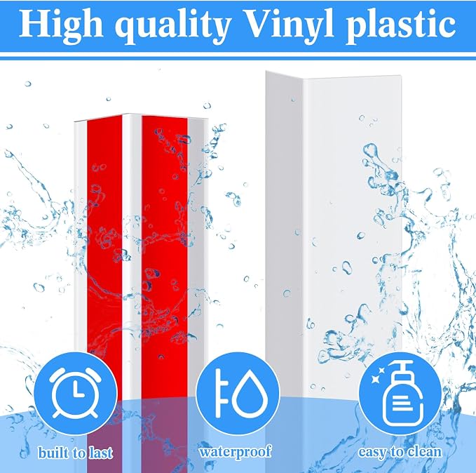 Sasylvia 10 Pcs 2-3/8 x 60 Inches Wall Corner Protector Guards with Self Adhesive, White Vinyl Corner Trim Molding Plastic for Wall Furniture Door Cabinet Table Edge, Avoid Scratching, Easy Install - Image 3