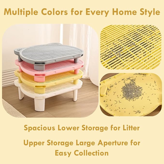SpaceTime Cat Litter Mat Litter Trapping Mat,20.08"x15.94"x5.91"Large Dual-Layer Cat Litter Box Mat for Kitty,Floor Protection,Waterproof Urineproof(Grey) - Image 3