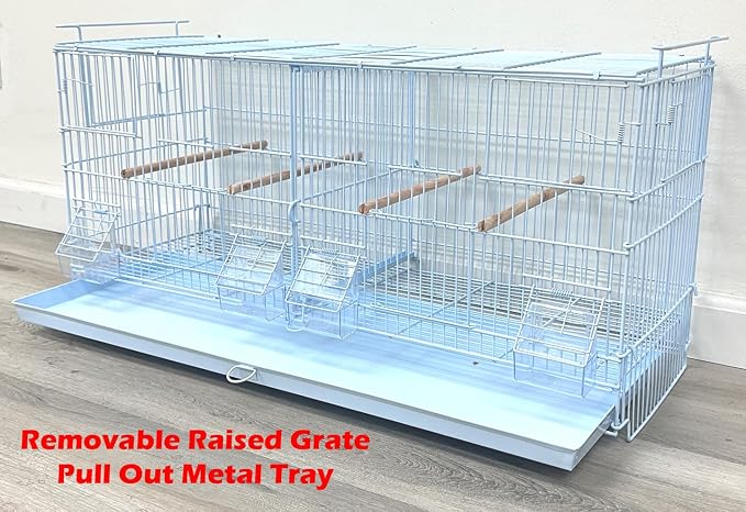 Lot of 4 Stackable Breeder Bird Flight Cage Side Breeding Nest Door with Removable Center Divider Side Breeding Nesting Box Door with Removable Rolling Stand - Image 4