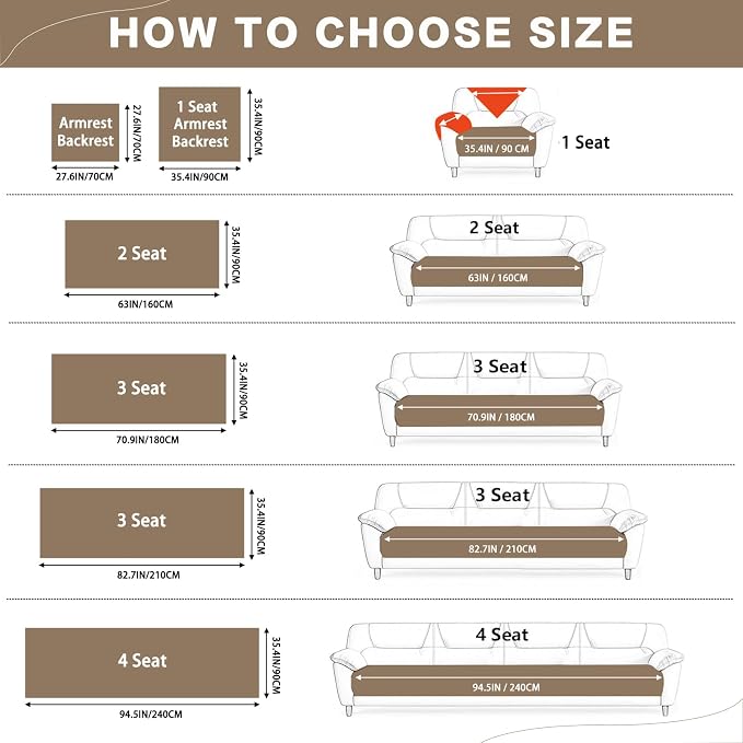 DREAMINGO Faux Fur Couch Seat Cover, Soft Plush Sofa Covers for Pet Washable, Non Slip Furniture Protector for Loveseat 2 Cushion Sofa, 35.4x63 Inch, Coffee - Image 2