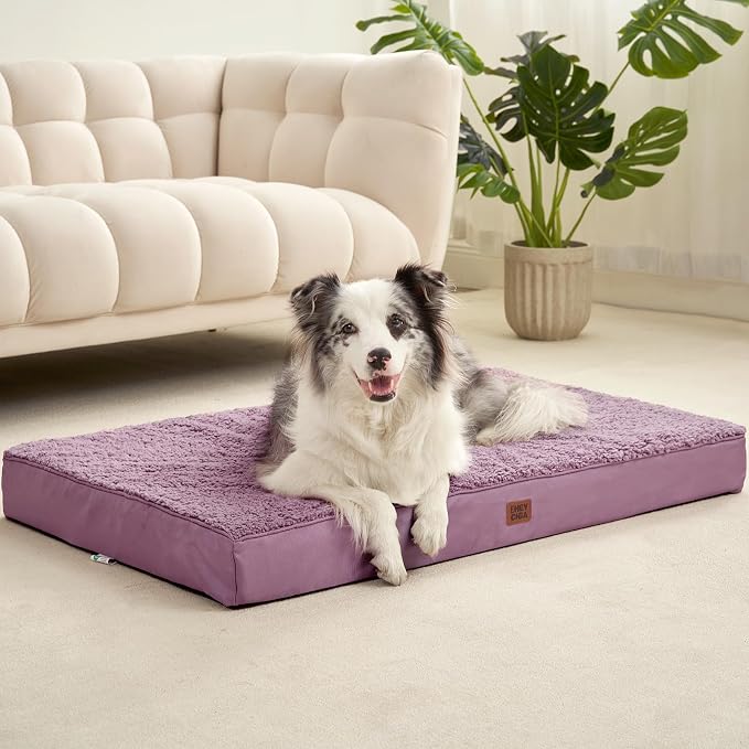 EHEYCIGA Orthopedic Dog Bed Extra Large with Removable Washable Cover, 47IN | Egg Crate Foam Support, Durable Oxford fabric, Non-Slip Bottom, Machine Washable, Soft Waterproof Plush Pet Bed Mat For Crate - Image 7