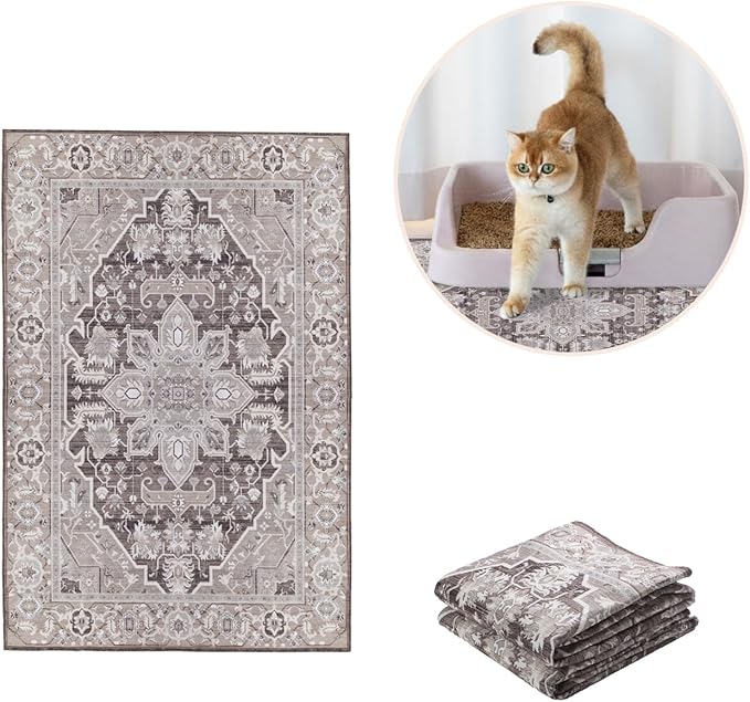 Lovewag Cat Litter Mat, Litter Box Mat, Caramel Creme, 16x24, 2 Pack | Washable litter mat cover, kitty litter mat & cat mat for litter box, litter trapping mat, prevents tracking, multi-cat - Image 8