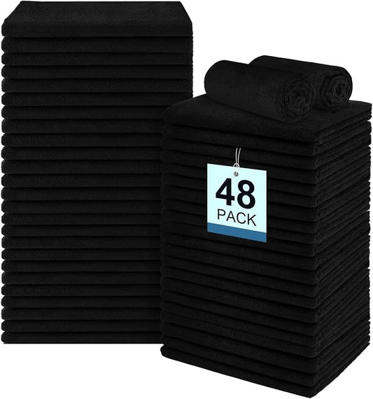 UNIMADE 48 Pack Salon Towels - Highly Absorbent and Quick Drying Hand Towels, Premium Wash Cloths for Bathroom, Gym, Shower, Hotel, and Spa - 16x27 inch (Black) | Quick Drying Premium Wash Cloths for Bathroom, Gym, Shower, Hotel, and Spa - 16x27 inch (... by Unimade