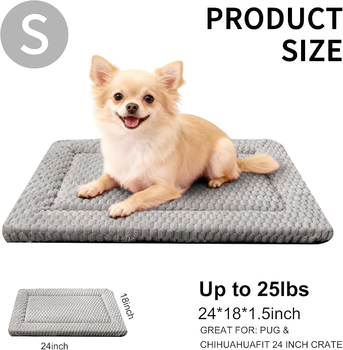 Dog Bed Mat - Dog Crate Pad - Reversible Mat for Pet Comfort - Soft Bed Crate Pads for All Seasons - Durable, Machine Washable Mat for Crates, Travel, and Home (Light Gray, 24" L*18" W*1.5" Th) - Image 3