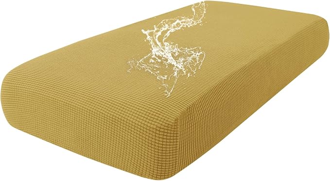 hyha Waterproof Couch Cushion Covers for Pets, Non Slip Sofa Seat Cover | Stretch Jacquard Fabric, Elastic Bottom, Non Slip Fit, Waterproof Protection, Pet Hair Protection (1 Piece for Medium) by hyha