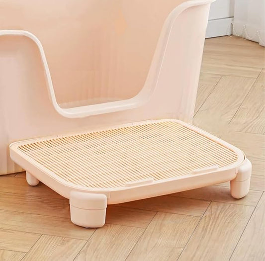 Cat Litter Mat Litter Trapping Mat,19.69"X15.95"X3.54" Litter Box Mat,Waterproof Cat Mats for Litter Large,Easy Clean,Non-Slip Litter Mat for Cat,Urine-Proof Kitty Litter Catcher Mat,Washable (Cream) by SpeceTime
